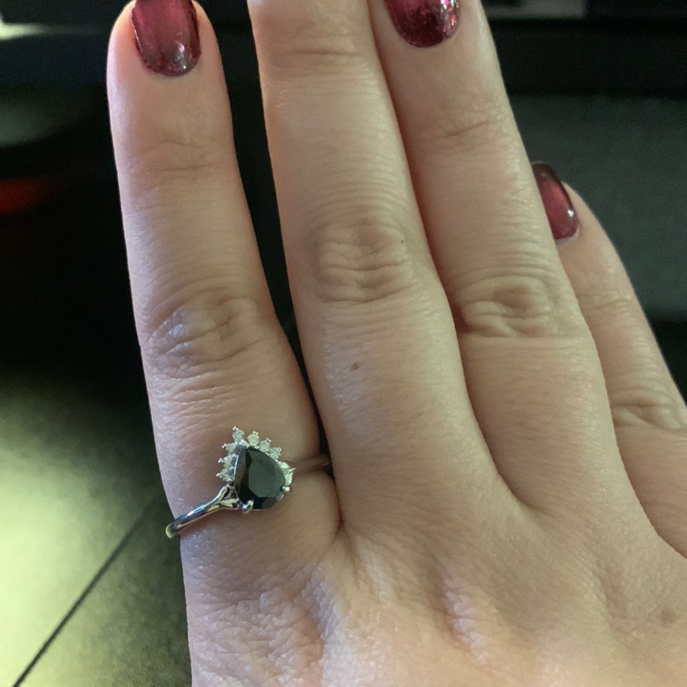 Silver Ring w/Dark Black/Green Stone